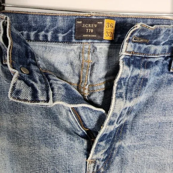 J.Crew Mercantile Men's Straight Fit Jean - Stretch Denim, Zip Fly, Classic 5-Pocket Style - View #6